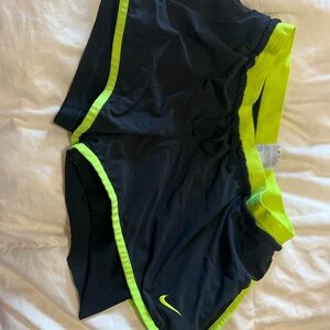 Nike Black Shorts with Neon Green Trim